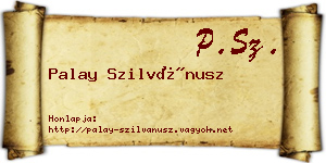 Palay Szilvánusz névjegykártya
